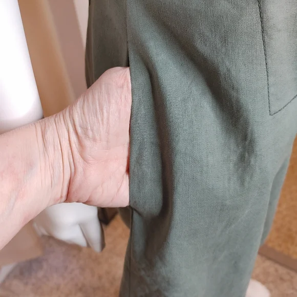 DEREK LAM 10 CROSBY Sleeveless Lace Up Romper in Army 6 - Picture 5 of 11